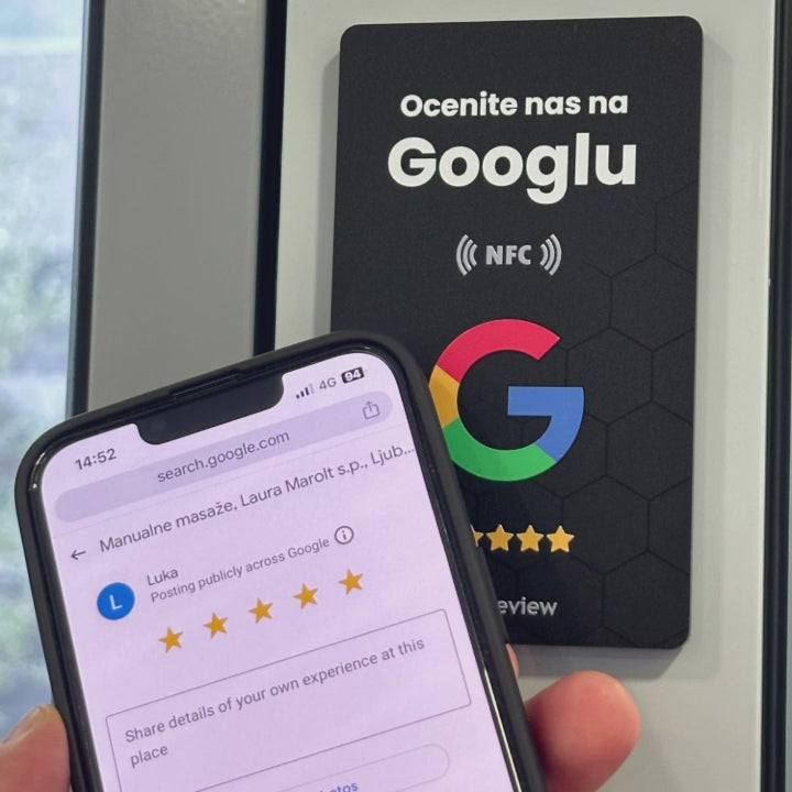 Google Review samolepilna NFC ploščica